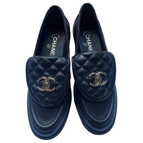 chanel moccasin loafers black|Chanel moccasins shoes.